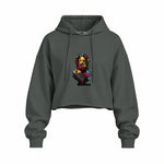 Zeus Oversize Crop Hoodie — Antrasit — Ön baskı