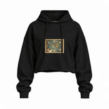 Avatar The Last Airbender Map Oversize Crop Hoodie — Siyah — Ön baskı