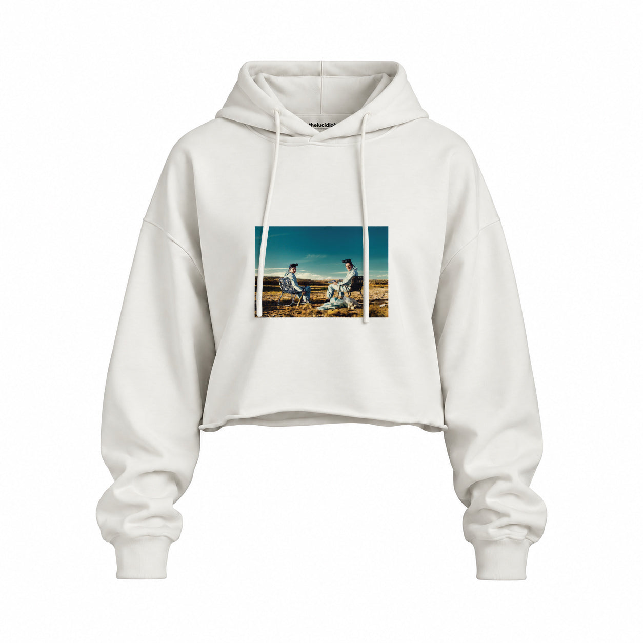 Breaking Bad Oversize Crop Hoodie — Beyaz — Ön baskı