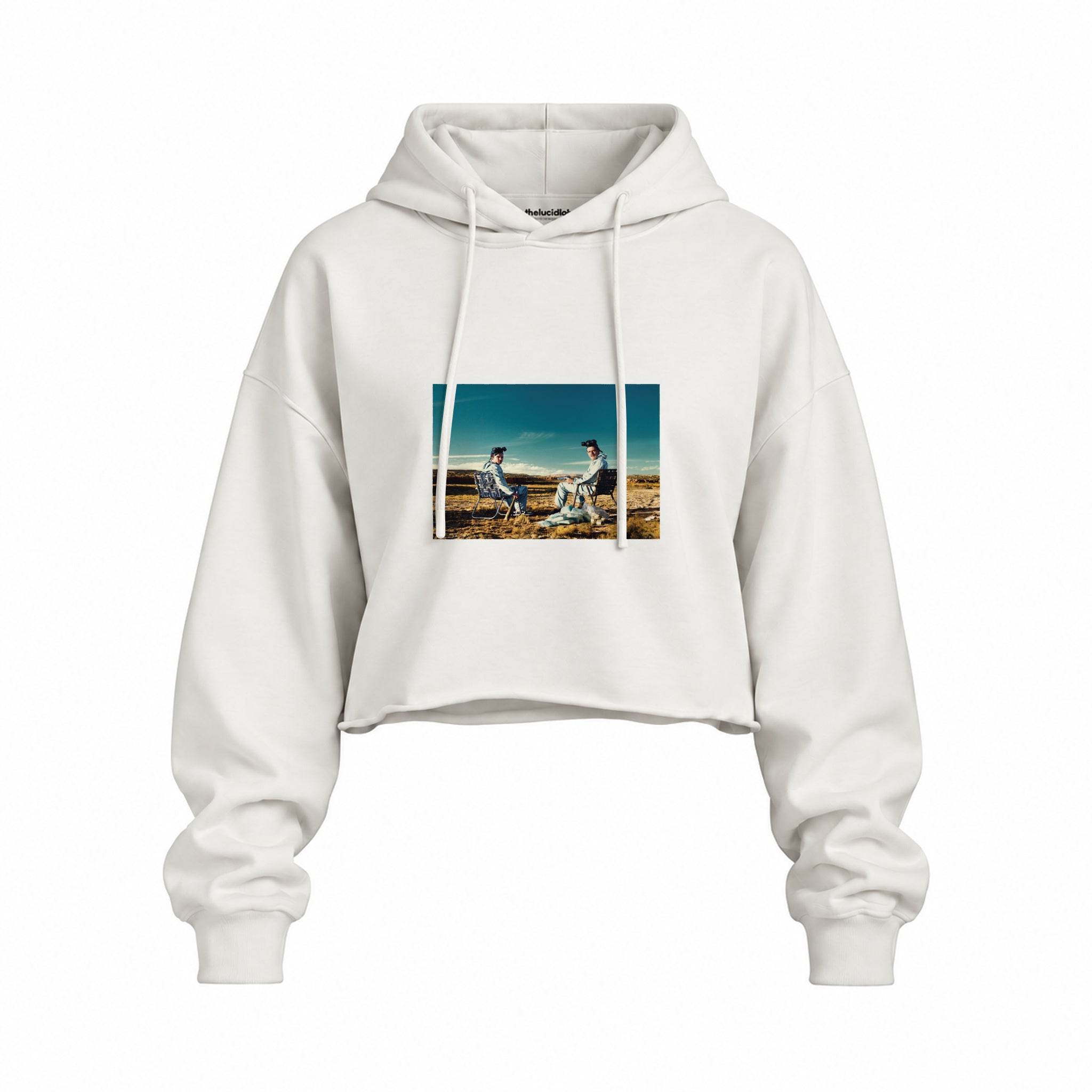 Breaking Bad Oversize Crop Hoodie — Beyaz — Ön baskı