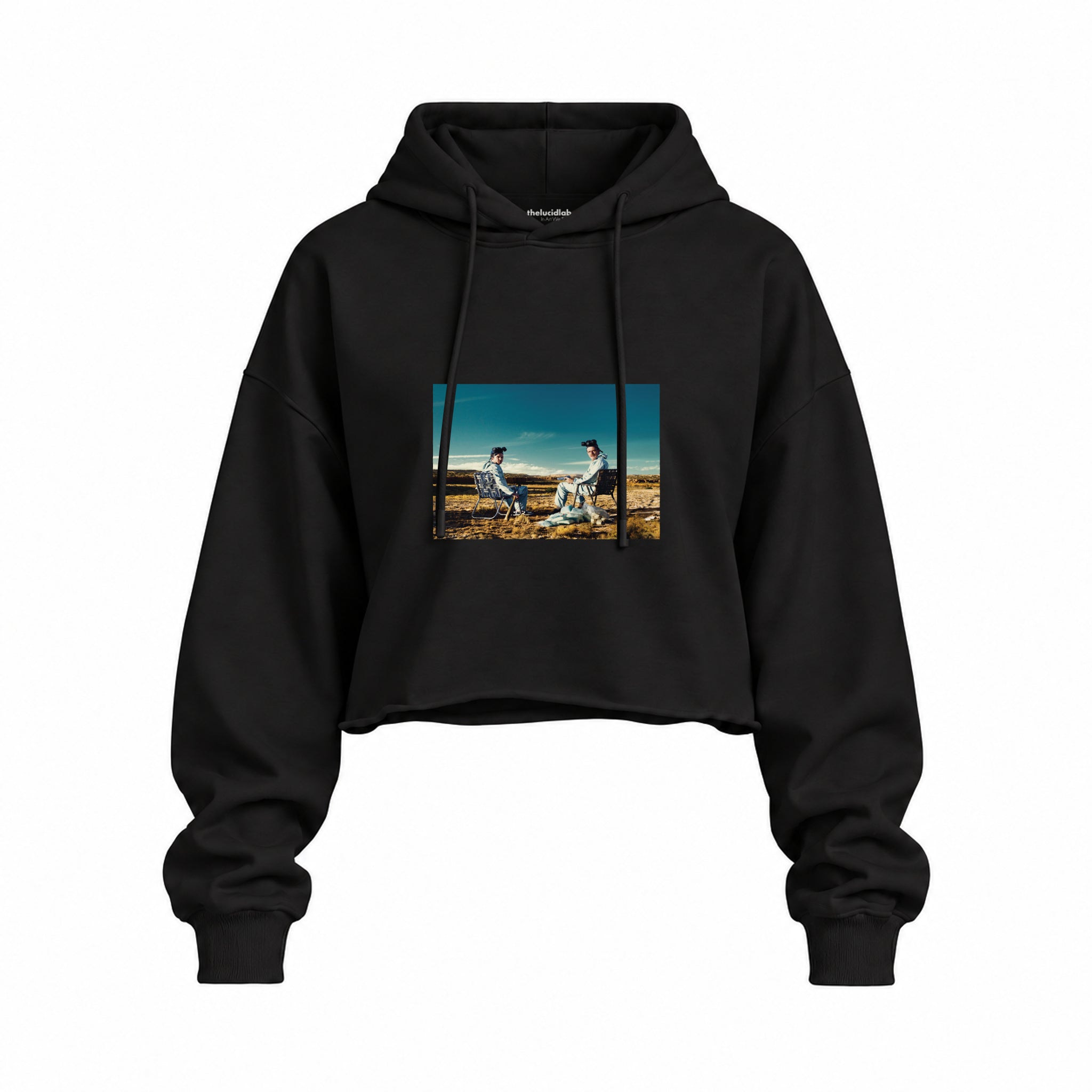 Breaking Bad Oversize Crop Hoodie — Siyah — Ön baskı
