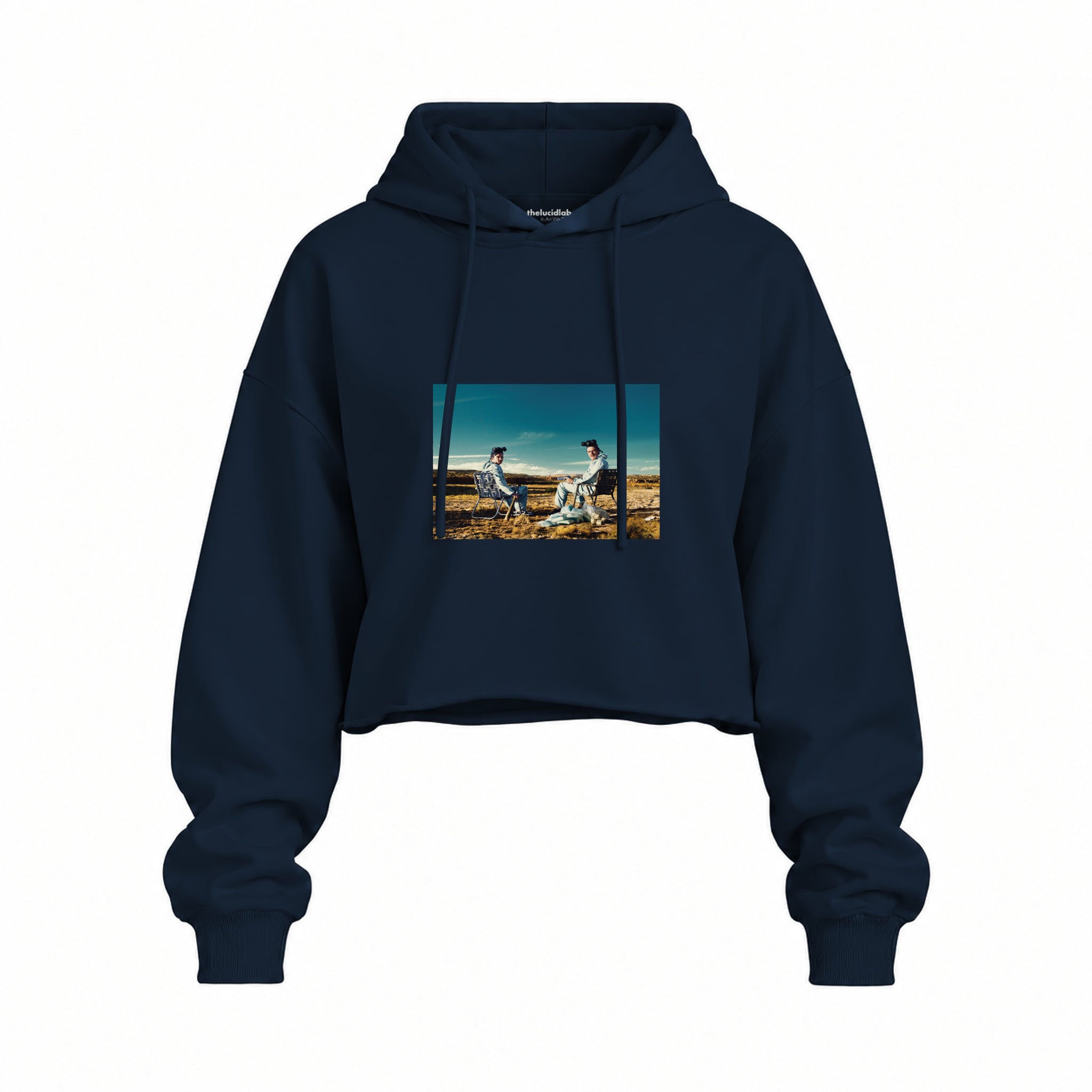 Breaking Bad Oversize Crop Hoodie — Lacivert — Ön baskı