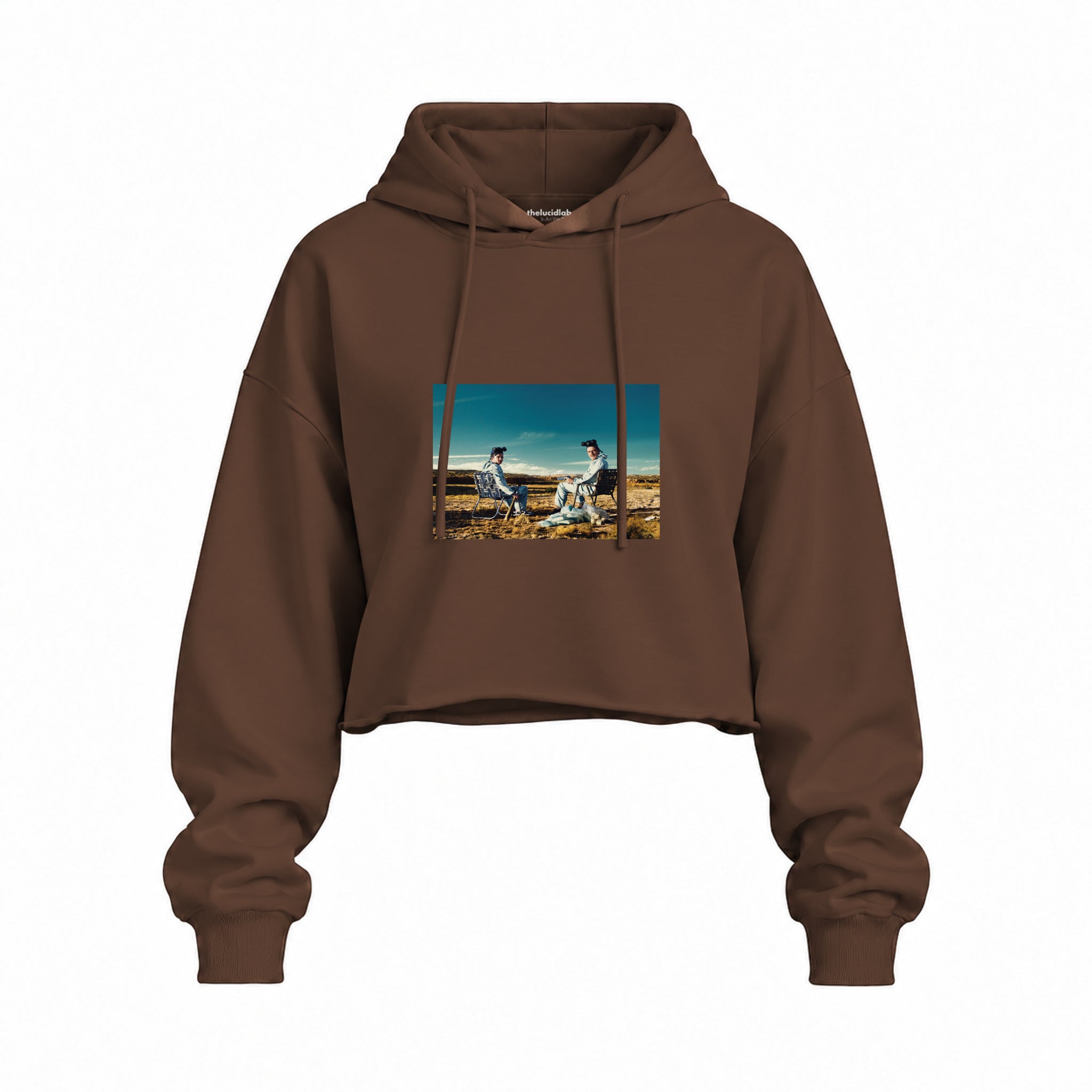 Breaking Bad Oversize Crop Hoodie — Kahverengi — Ön baskı