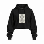 Death Star Oversize Crop Hoodie — Siyah — Ön baskı