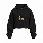 Game Of Thrones Map Oversize Crop Hoodie — Siyah — Ön baskı