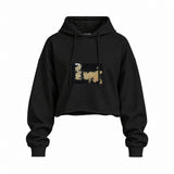 Game Of Thrones Map Oversize Crop Hoodie — Siyah — Ön baskı