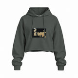 Game Of Thrones Map Oversize Crop Hoodie — Antrasit — Ön baskı