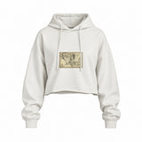 Yüzüklerin Efendisi Orta Dünya Haritası - Lord Of The Rings Oversize Crop Hoodie — Beyaz — Ön baskı