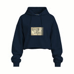 Yüzüklerin Efendisi Orta Dünya Haritası - Lord Of The Rings Oversize Crop Hoodie — Lacivert — Ön baskı