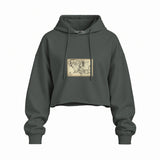 Yüzüklerin Efendisi Orta Dünya Haritası - Lord Of The Rings Oversize Crop Hoodie — Antrasit — Ön baskı