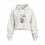 Millennium Falcon Oversize Crop Hoodie — Beyaz — Ön baskı
