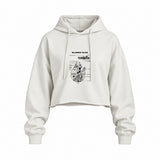 Millennium Falcon Oversize Crop Hoodie — Beyaz — Ön baskı