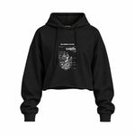 Millennium Falcon Oversize Crop Hoodie — Siyah — Ön baskı