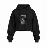 Millennium Falcon Oversize Crop Hoodie — Siyah — Ön baskı