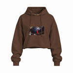 Michael Jordan Chicago Bulls 1997 Oversize Crop Hoodie — Kahverengi — Ön baskı