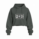 Morty Dollar Oversize Crop Hoodie — Antrasit — Ön baskı
