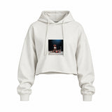 Muhammed Ali And Sonny Liston Usa 1965 Oversize Crop Hoodie — Beyaz — Ön baskı