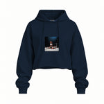 Muhammed Ali And Sonny Liston Usa 1965 Oversize Crop Hoodie — Lacivert — Ön baskı