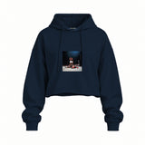 Muhammed Ali And Sonny Liston Usa 1965 Oversize Crop Hoodie — Lacivert — Ön baskı