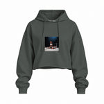 Muhammed Ali And Sonny Liston Usa 1965 Oversize Crop Hoodie — Antrasit — Ön baskı