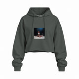 Muhammed Ali And Sonny Liston Usa 1965 Oversize Crop Hoodie — Antrasit — Ön baskı