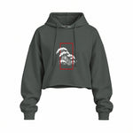 Perspektif Kanagawa Dalgası Oversize Crop Hoodie — Antrasit — Ön baskı