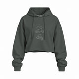 Vespa Oversize Crop Hoodie — Antrasit — Ön baskı