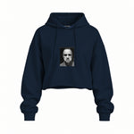 Marlon Brando / Godfather 1972 Oversize Crop Hoodie — Lacivert — Ön baskı