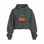 Pivot! / Friends Oversize Crop Hoodie — Antrasit — Ön baskı