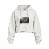 Guns N’ Roses Ritz New York 1988 Oversize Crop Hoodie — Beyaz — Ön baskı