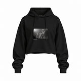 Guns N’ Roses Ritz New York 1988 Oversize Crop Hoodie — Siyah — Ön baskı