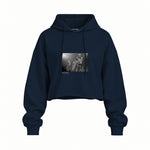 Guns N’ Roses Ritz New York 1988 Oversize Crop Hoodie — Lacivert — Ön baskı