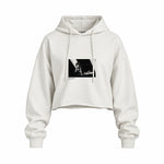 Keith Richards Anvers 1973 Oversize Crop Hoodie — Beyaz — Ön baskı