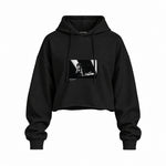 Keith Richards Anvers 1973 Oversize Crop Hoodie — Siyah — Ön baskı