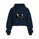 Keith Richards Anvers 1973 Oversize Crop Hoodie — Lacivert — Ön baskı