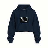 Keith Richards Anvers 1973 Oversize Crop Hoodie — Lacivert — Ön baskı