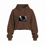 Keith Richards Anvers 1973 Oversize Crop Hoodie — Kahverengi — Ön baskı