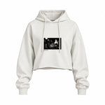 Keith Richards Connecticut 1977 Oversize Crop Hoodie — Beyaz — Ön baskı