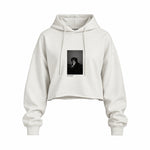 Keith Richards New York 1992 Oversize Crop Hoodie — Beyaz — Ön baskı