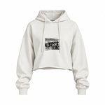 Led Zeppelin The Starship Oversize Crop Hoodie — Beyaz — Ön baskı