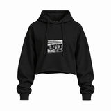 Led Zeppelin The Starship Oversize Crop Hoodie — Siyah — Ön baskı