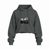 Keith Richards Boston 1975 Oversize Crop Hoodie — Antrasit — Ön baskı
