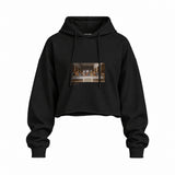 Son Akşam Yemeği Oversize Crop Hoodie — Siyah — Ön baskı
