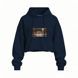 Son Akşam Yemeği Oversize Crop Hoodie — Lacivert — Ön baskı
