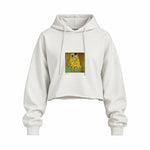 The Kiss Oversize Crop Hoodie — Beyaz — Ön baskı