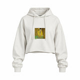 The Kiss Oversize Crop Hoodie — Beyaz — Ön baskı