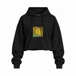 The Kiss Oversize Crop Hoodie — Siyah — Ön baskı