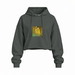 The Kiss Oversize Crop Hoodie — Antrasit — Ön baskı