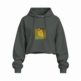The Kiss Oversize Crop Hoodie — Antrasit — Ön baskı