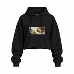The Creation Oversize Crop Hoodie — Siyah — Ön baskı
